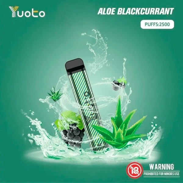 پاد سیستم یک بار مصرف یوتو آلوئورا توت سیاه Yuoto Aloe Blackbrunt Disposable 2500 Puff