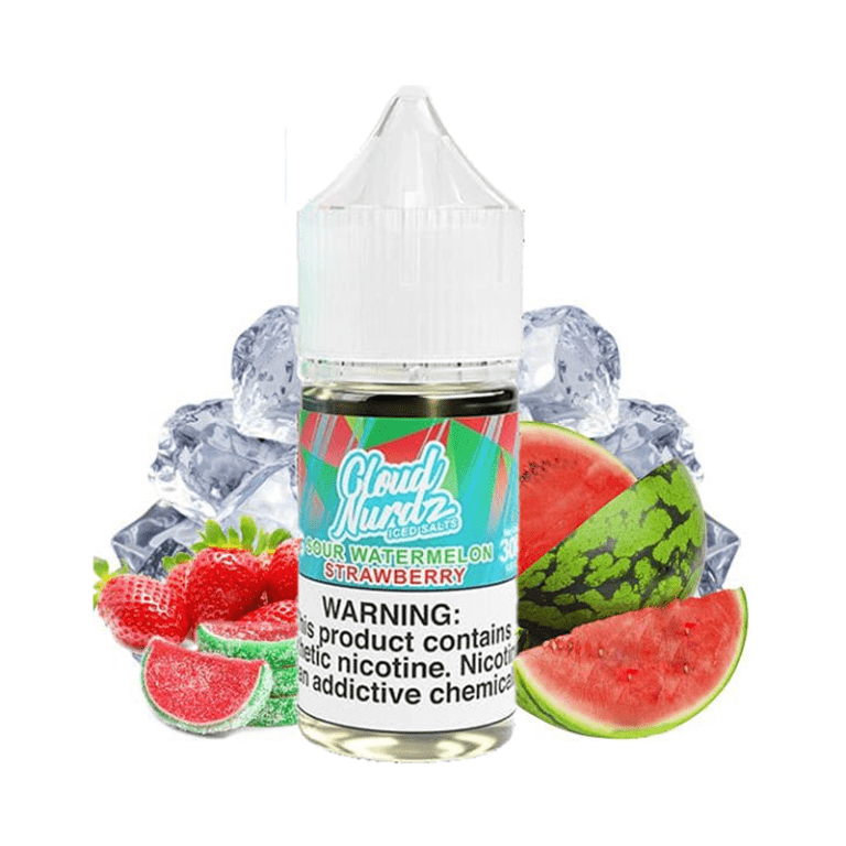 سالت نیکوتین کلود نوردز توت فرنگی هندوانه یخ Cloud Nurdz Strawberry Watermelon Ice (30ml)