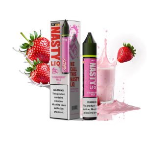 سالت نیکوتین شیر توت فرنگی نستی nasty strawberry milk 30ml